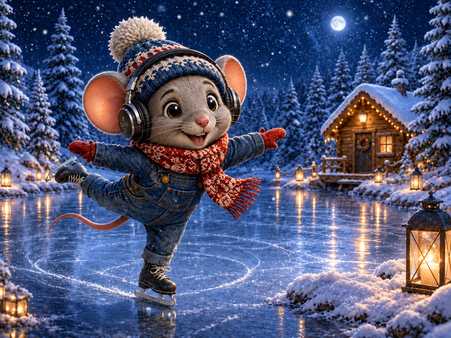 Maus Eislaufen